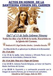 Almodóvar del Campo inicia los actos previos a la celebración de su patrona, la Virgen del Carmen - Fuente: Oretania.es